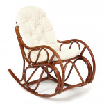Кресло-качалка из натурального ротанга «Vienna» с подушкой (Pecan (орех))