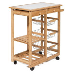 Столик передвижной кухонный разделочный (mod. JW3-2063) (Натуральный)
