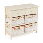 Комод с 2 ящиками Secret De Maison BANC ( mod. 4312) (butter white (слоновая кость), ткань -розочки)