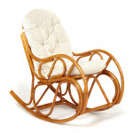 Кресло-качалка из натурального ротанга «Vienna» с подушкой (Cognac (коньяк))