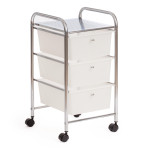 Столик c 3 ящиками для хранения NY-3296-3 (хром/белый)