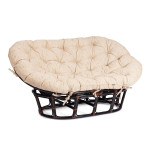 Кресло "MAMASAN" 23/02 W /с подушкой/ Antique brown (античный черно-коричневый)