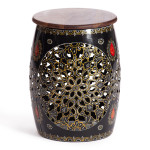 Табурет Secret De Maison GYATRI ( mod. ND-031) металл/дерево,  36 х 36 х 46 см, черный/коричневый/серый