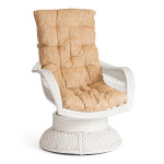 Кресло-качалка из ротанга «Андреа релакс медиум» (Andrea relax medium) + Подушка (TCH White)