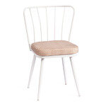 Стул YANIS (mod. 983) металл/ткань,  42.5 х 50.5 х 82.5 см, бело-коричневая клетка