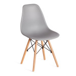 Стул CINDY (EAMES) (mod. 1801) дерево бук/металл/сиденье пластик, 45x51x82 см, Light grey (светло-серый)