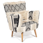 Кресло Secret De Maison «Alba» (black/white shaggy) (Alba black/white shaggy)