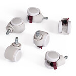 Набор серых роликов ПУ с отключ. блокировкой, 6 штук, D11 полиуретан