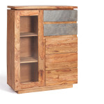 Шкаф-стеллаж Secret De Maison ROSEWOOD ( mod. 9800 ) палисандр/стекло, 100*40*128 см, Natural tinted (натуральный тонированный)