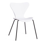 Стул Jacobsen (mod DC 102-1) пластик/металл, 45 х 54.5 х 80 см, White (белый) / Black (черный)