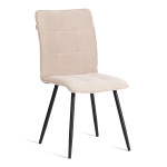 Стул обеденный Bari разборный, ткань велюр, 44х60х91, молочный/черный, (Porsche 2)