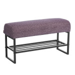 Банкетка-обувница Charli Lux/Чарли Люкс велюр/букле, VT shape wood rose