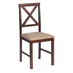 Стул обеденный Хадсон/Hudson  дерево гевея/мдф, cappuccino (темный орех), ткань кор.-зол. (1505-9), 44x42x89 см