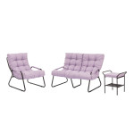 Комплект мебели Ergo/Эрго (кресло 2 шт., пуф-стол 1шт.) рогожка, VT Candy lavender