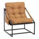 Подушка на кресло Chafi без подлокотника с карманом велюр/букле, горчичный/серый, VT SHApe Amber