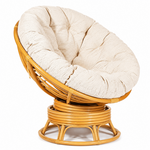 Кресло-качалка Папасан/Papasan (W 23/01 B) /с подушкой/ 115х78х104см, медовый, ткань старт