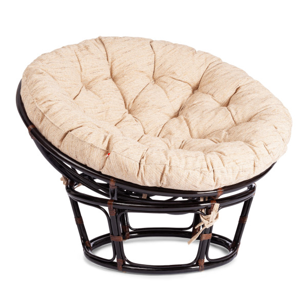 Кресло из натурального ротанга «Папасан» (Papasan 23/01 Antique brown античный чёрно-коричневый) + Подушка (старт)