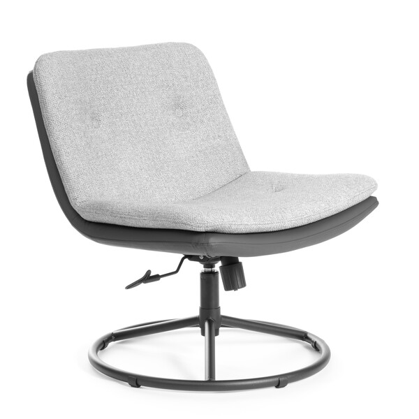 Кресло лаунж Oslo/Осло велюр/букле/экокожа, vt шейп серый/графит