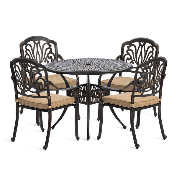 Комплект Secret De Maison Quartet/Квартет (стол +4 стула) алюминиевый сплав, бронза/bronze