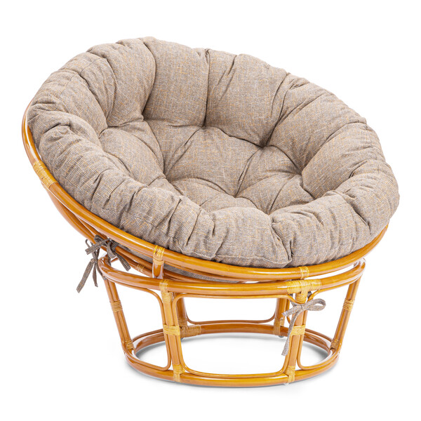 Кресло PAPASAN/ПАПАСАН 23/01 W /с подушкой/ 115х101х104см, медовый, подушка рогожка, меланж
