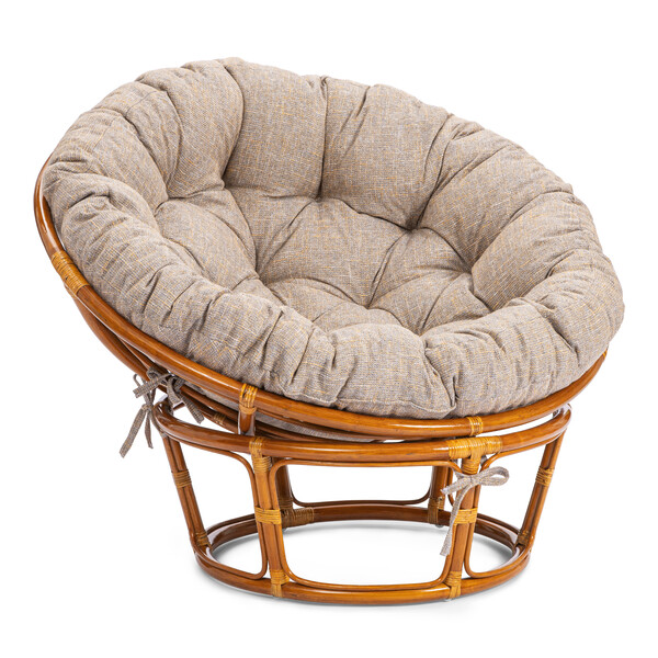 Кресло PAPASAN/ПАПАСАН 23/01 W /с подушкой/ 115х101х104см, пекан орех, подушка рогожка, меланж