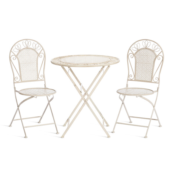 Комплект (стол + 2 стула) Secret de Maison Амальфи/Amalfi металл, античный белый