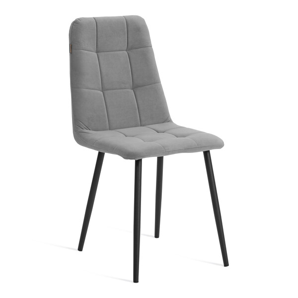 Стул обеденный Асти/Asti (4шт.в 2-х упаковках) Тендер, велюр, серый/черный, 29