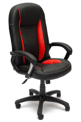 Кресло компьютерное «Бриндиси СТ» (BRINDISI ST) (Чёрно-красная искусственная кожа)