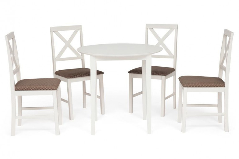Обеденный комплект «Ватсон» (Watson) (стол + 4 стула) (Белый)