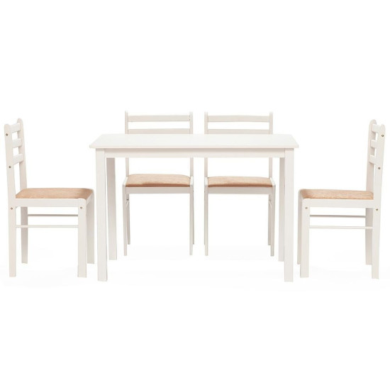 Обеденный комплект «Стетсон» (стол + 4 стула)/ Statson Dining Set butter white (Butter white (слоновая кость)