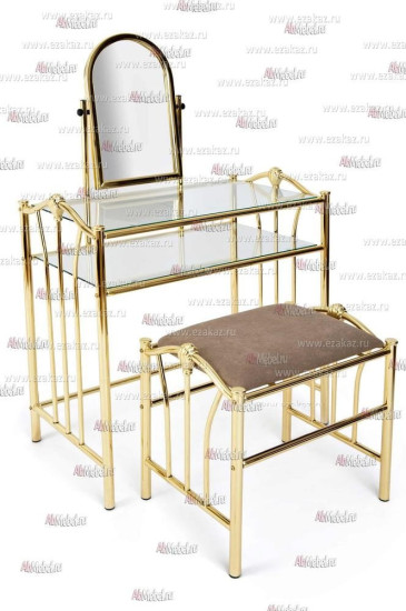 Туалетный стол с пуфом DT-02 (Античный никель)
