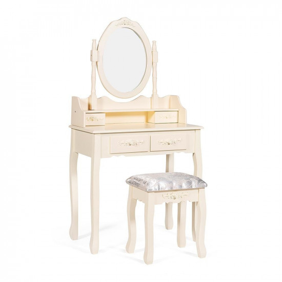 Туалетный столик с зеркалом и табуретом Secret De Maison «Arno» (mod. HX18-263) (Butter white (слоновая кость)