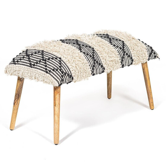 Банкетка Secret De Maison «Aprica» (black/white shaggy) (Alba black/white shaggy)