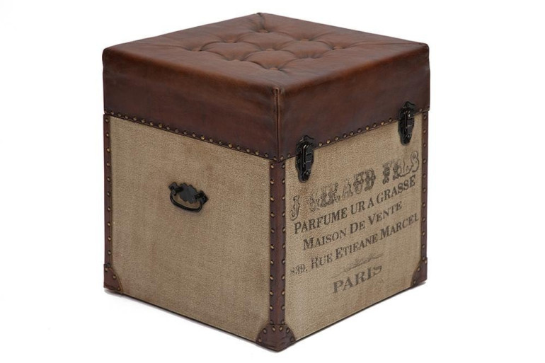 Пуф-сундук Secret De Maison «Кличи» (Clichy) 9177 с отделкой из натуральной кожи (Коричневый «Лофт»)