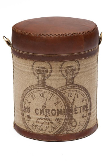 Пуф Secret De Maison «Хроно» (Chrono) 6409 с отделкой из натуральной кожи (Коричневый «Лофт»)