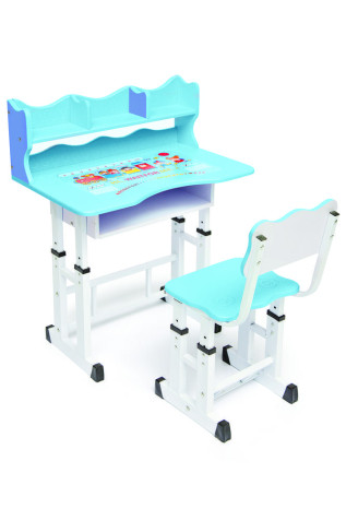 Детский комплект мебели «Растём вместе» (парта+стул) «Алфавит» (Алфавит (голубой)