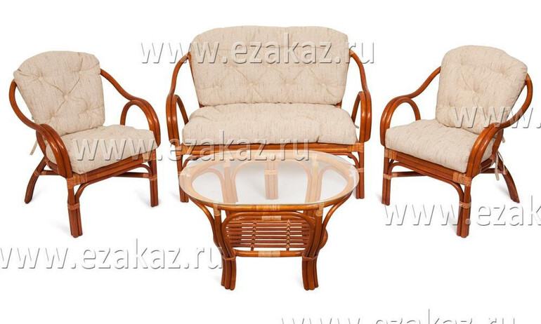 Комплект для отдыха «Энжи» (Anggi) натуральный ротанг (Cognac (коньяк)