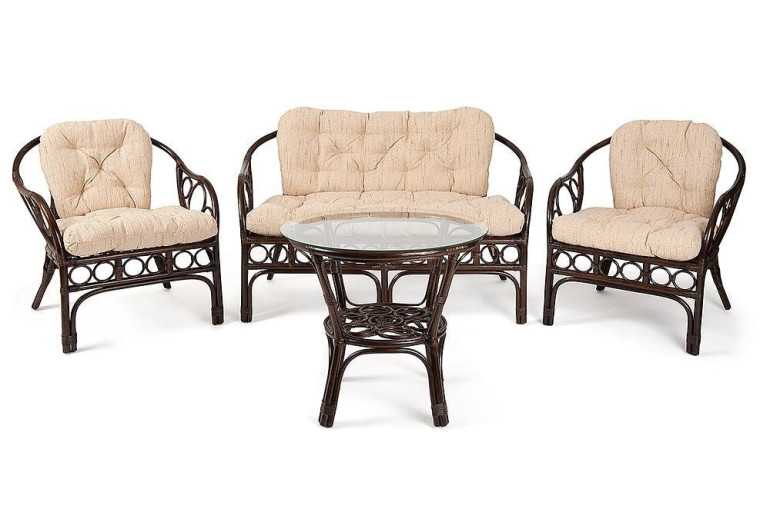 Комплект для отдыха «Нью Багама» (New Bagama) натуральный ротанг (Тёмный орех)