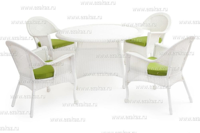 Комплект для отдыха «Венесуэла» (Venezuela) искусственный ротанг (Белый искусственный ротанг)