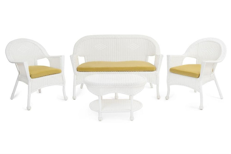 Комплект для отдыха «Монако» (Monaco) искусственный ротанг (Белый искусственный ротанг)