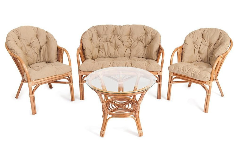 Комплект для отдыха «Лагуна» (Laguna) натуральный ротанг (Cognac (коньяк)