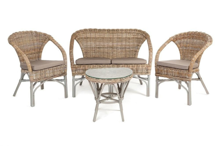 Комплект для отдыха «Паула» (Paula) натуральный ротанг (Серый Паула)