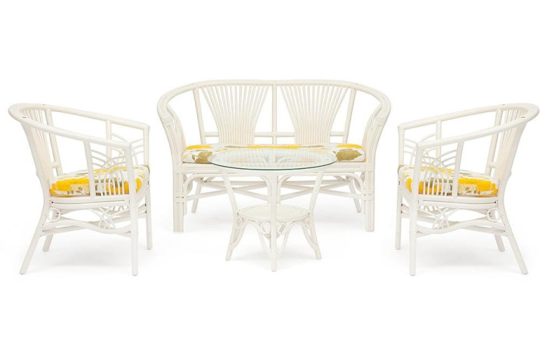 Комплект для отдыха «Атланта» (Atlanta) натуральный ротанг (white)