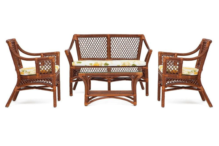 Комплект для отдыха «Токио» (Tokyo pecan) натуральный ротанг (Pecan washed)