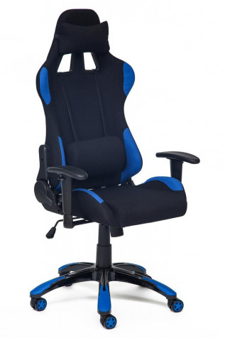 Кресло компьютерное «Айгир» (iGear) (Чёрная + синяя ткань)