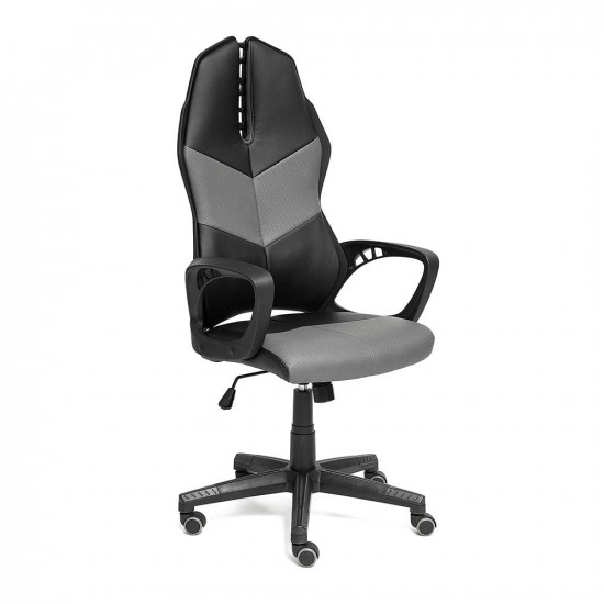 Кресло компьютерное «iWheel» (grey) (Черная+серая искусственная кожа)