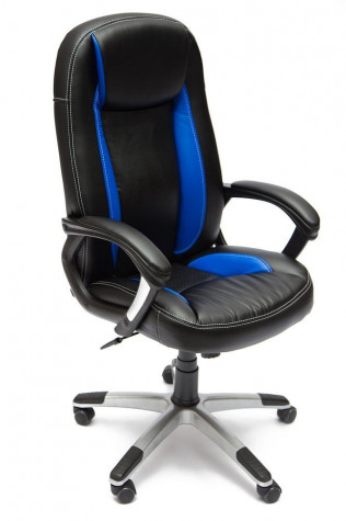 Кресло компьютерное «Бриндиси» (BRINDISI) (Чёрно-синяя искусственная кожа)