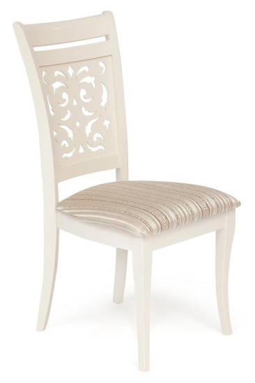 Стул с мягким сиденьем «Сиена» (Siena SA-SC) (ivory white (слоновая кость 2-5), ткань бежевая, рисунок золотистый (180-9))