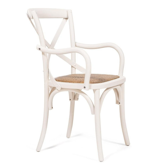 Стул Secret De Maison «Cross Armchair» с подлокотниками (mod. CB2008 butter white) (Butter white (слоновая кость)