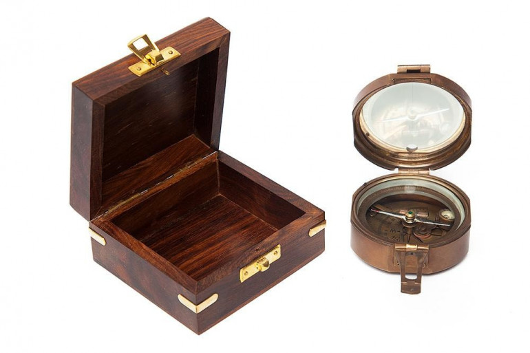 Компас в деревянной подарочной коробке Secret De Maison (mod. 11151) (Античная медь)